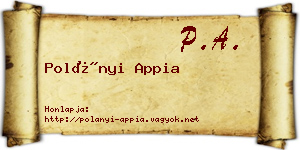 Polányi Appia névjegykártya